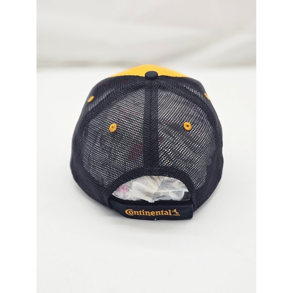 Continental Tire Trucker Cap Hat Embroidered Logo Yellow/Black OSFA Adjustable - Picture 4 of 9